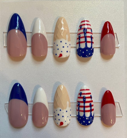 America 4th of July Nail Set